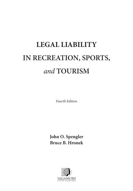 Legal Liability in Recreation, Sports, and Tourism - Sagamore ...
