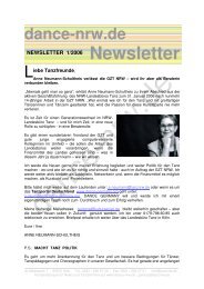 Newsletter - NRW Landesbuero Tanz
