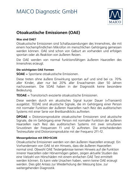 Otoakustische Emissionen (OAE)