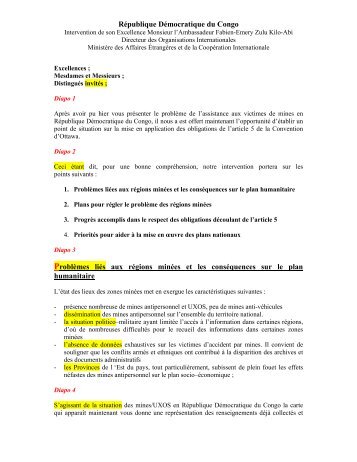RÃ©publique DÃ©mocratique du Congo - AP Mine Ban Convention
