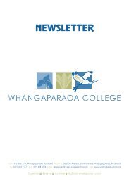 NEWSLETTER - Whangaparaoa College