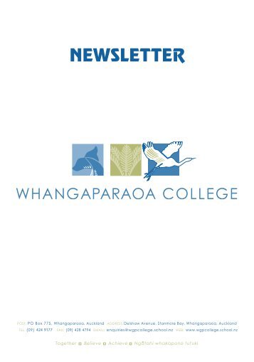 NEWSLETTER - Whangaparaoa College