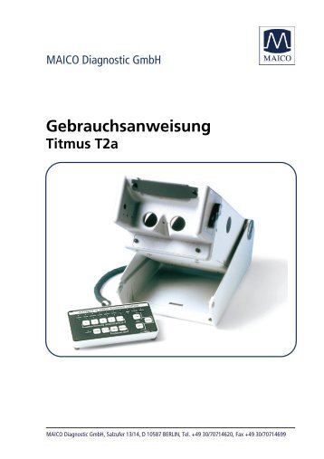 Gebrauchsanweisung Titmus T2a