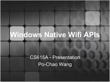 Windows Native Wifi APIs