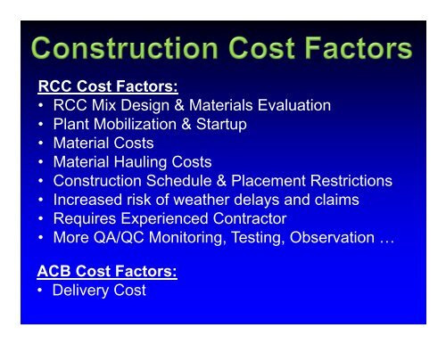 RCC vs. Articulated Concrete Blocks for Overtopping Protection