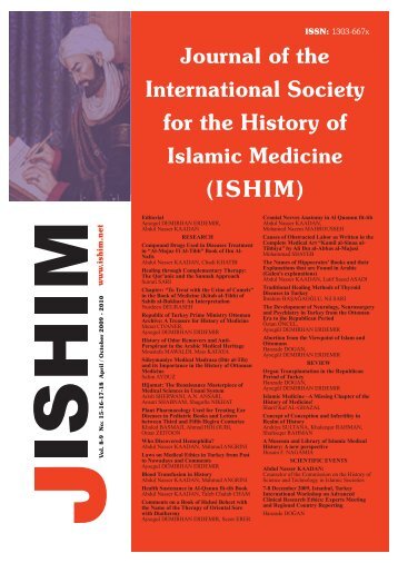 Journal of - International Society for the History of Islamic Medicine
