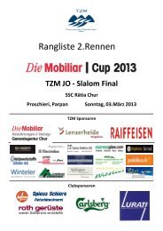 Rangliste 2.Rennen - Skiclub Arosa