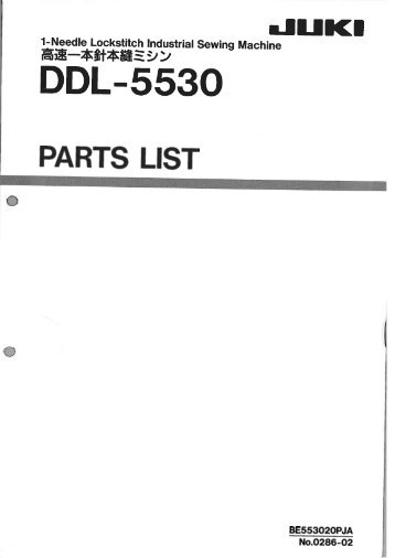 Parts book for Juki DDL-5530