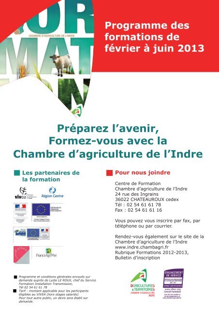 Téléchargez la brochure - Chambre d'agriculture de l'Indre