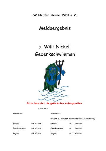 Meldeergebnis - SV BLAU-WEISS Recklinghausen