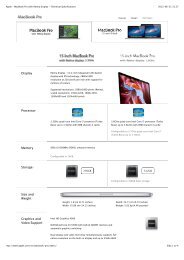 Apple - MacBook Pro with Retina display - Technical Specifications