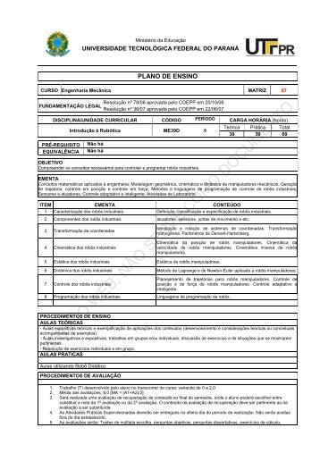 ME39D_INTRODUCAO_ROBOTICA_M91.pdf61 KB 08/10 ... - UTFPR