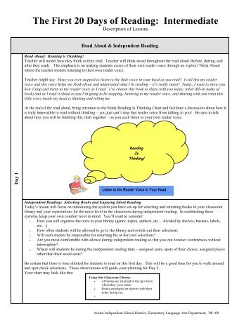 The First 20 Days of Reading: Intermediate - Center Grove ...