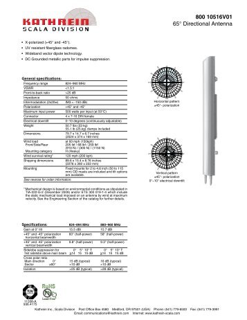 800 10516V01 65Â° Directional Antenna - Kathrein Scala Division