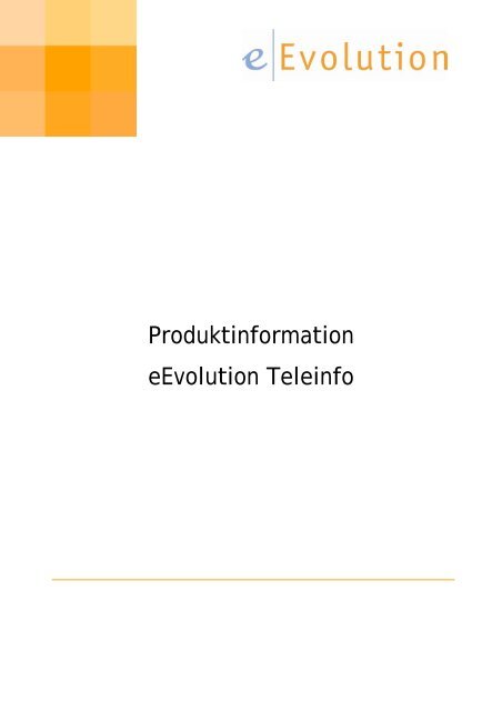 Produktinformation eEvolution Teleinfo