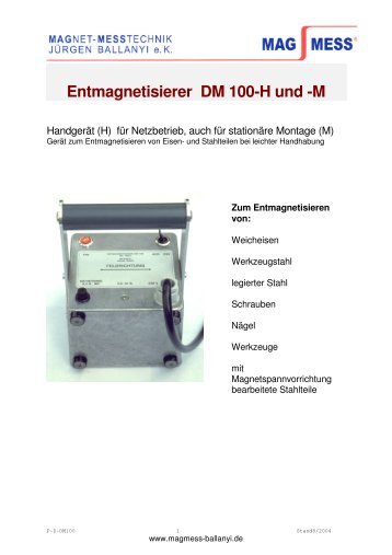 Entmagnetisierer DM 100-H und -M