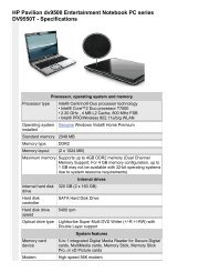 HP Pavilion dv9500 Entertainment Notebook PC series DV9550T ...