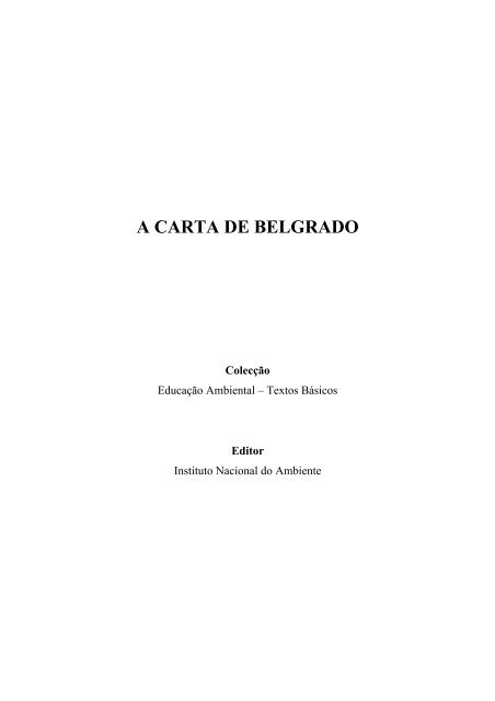 A CARTA DE BELGRADO - ESAC