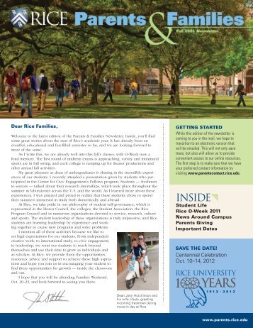 Parents & Families Newsletter - Rice University