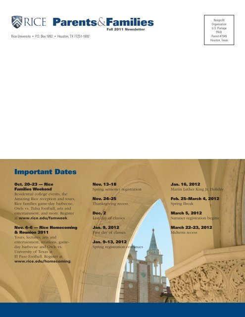 Parents & Families Newsletter - Rice University