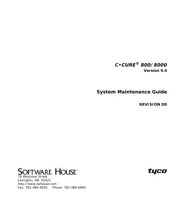 Câ¢CURE 800/8000 System Maintenance Guide - Tyco Security ...