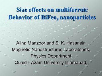 Size effects on multiferroic Behavior of BiFeo3 nanoparticles