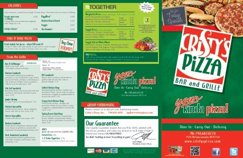 View Menu - Cristy's Pizza