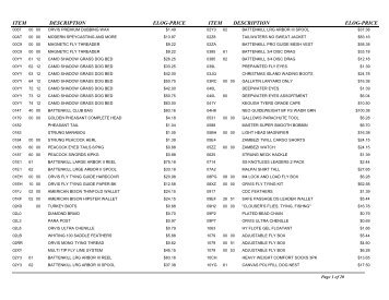 Orvis Fly Fishing Tackle Price Guide for Endorsed Members