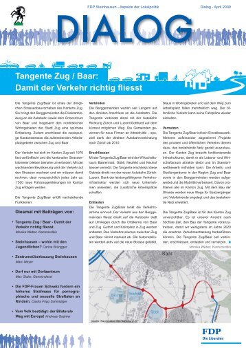 Newsletter Dialog 1/2009 Ã¼ber Tangente Zug-Baar, Dorfzentrum ...