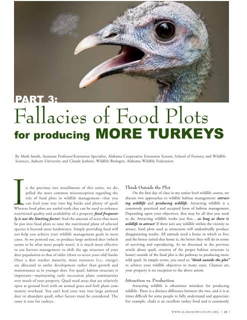 Part 3: Fallacies of Food Plots for producing More Turkeys