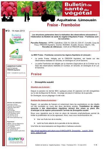 BSV FRAISE FRAMBOISE NÂ°2 du 14/03/2013 - Les chambres d ...