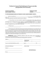 Petition for Consent Final Settlement - Adult-Ward Deceased