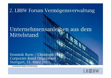 Unternehmensanleihen aus dem Mittelstand - Forum ...