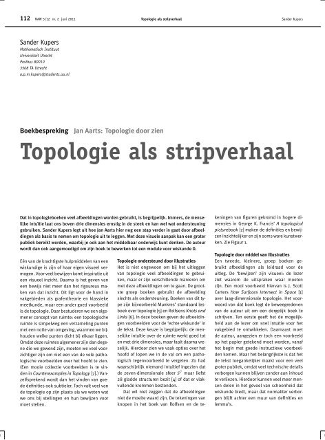 Topologie als stripverhaal - Nieuw Archief voor Wiskunde