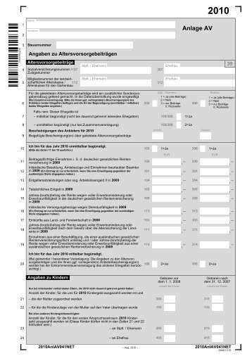 Anlage AV - smartsteuer