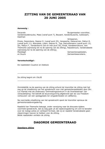 ZITTING VAN DE GEMEENTERAAD VAN - Stad Harelbeke