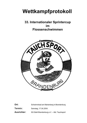 33. Internationaler Sprintercup im Flossenschwimmen