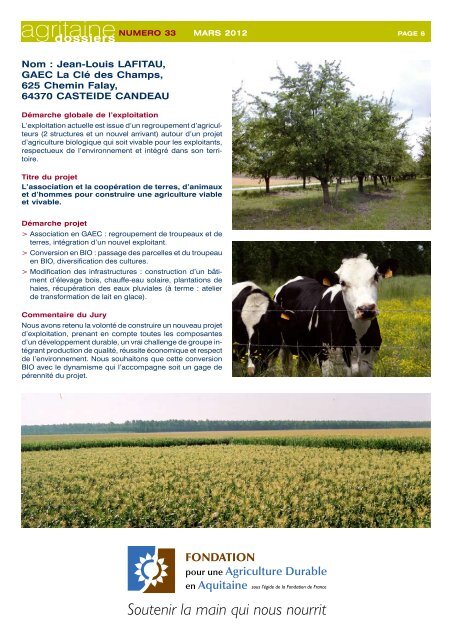 gritaine Dossier nÂ°33 - Chambre RÃ©gionale d'Agriculture Aquitaine