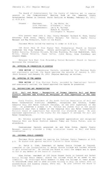 February 21, 2011 (Regular Meeting) Page 308 ... - Cabarrus County