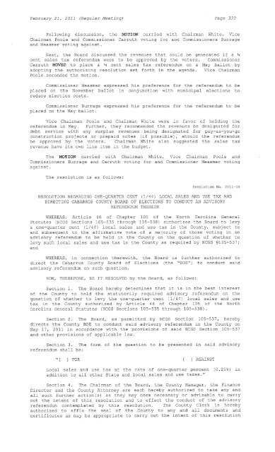 February 21, 2011 (Regular Meeting) Page 308 ... - Cabarrus County