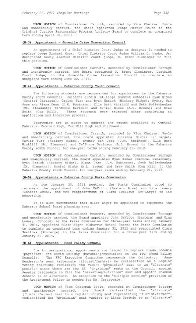 February 21, 2011 (Regular Meeting) Page 308 ... - Cabarrus County