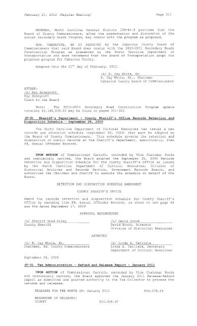 February 21, 2011 (Regular Meeting) Page 308 ... - Cabarrus County