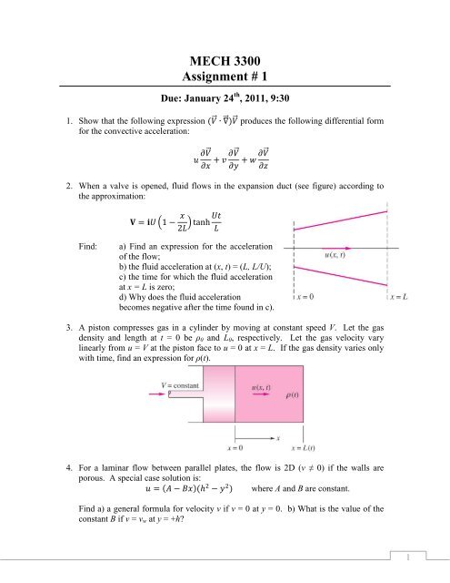 MECH 3300 Assignment # 1