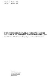 synthetic musks in norwegian marine fish samples collected
