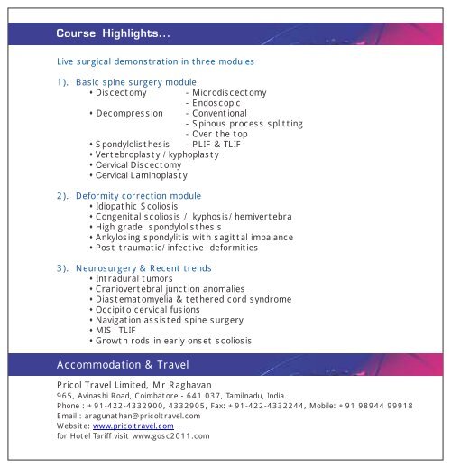 Ganga Operative Spine Course 2011 - Orthopaedic Principles