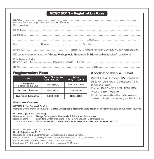 Ganga Operative Spine Course 2011 - Orthopaedic Principles