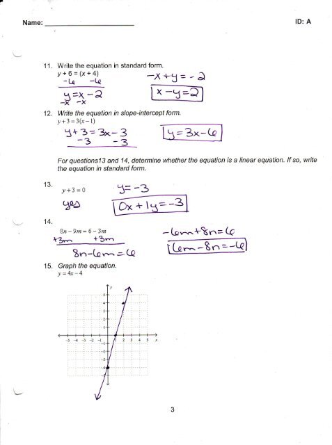 Check Up Quiz Answers - Salem City Schools