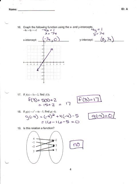 Check Up Quiz Answers - Salem City Schools