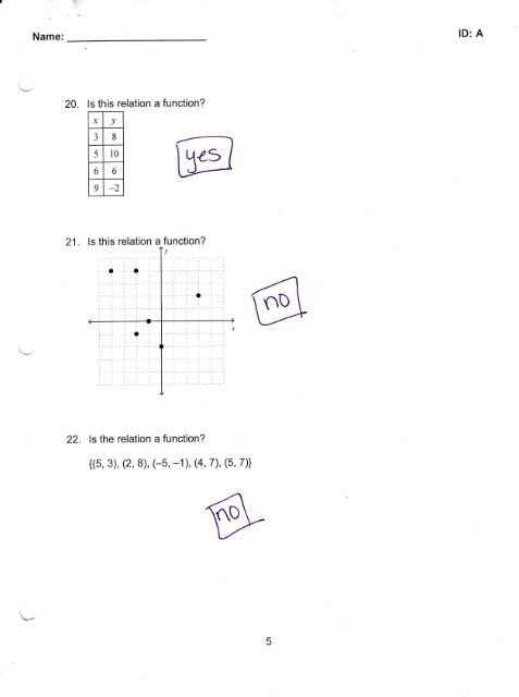 Check Up Quiz Answers - Salem City Schools