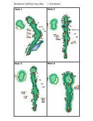 Birdiebook Golfclub Haus Bey + Scorekarte - Virtual-golfcourse.eu